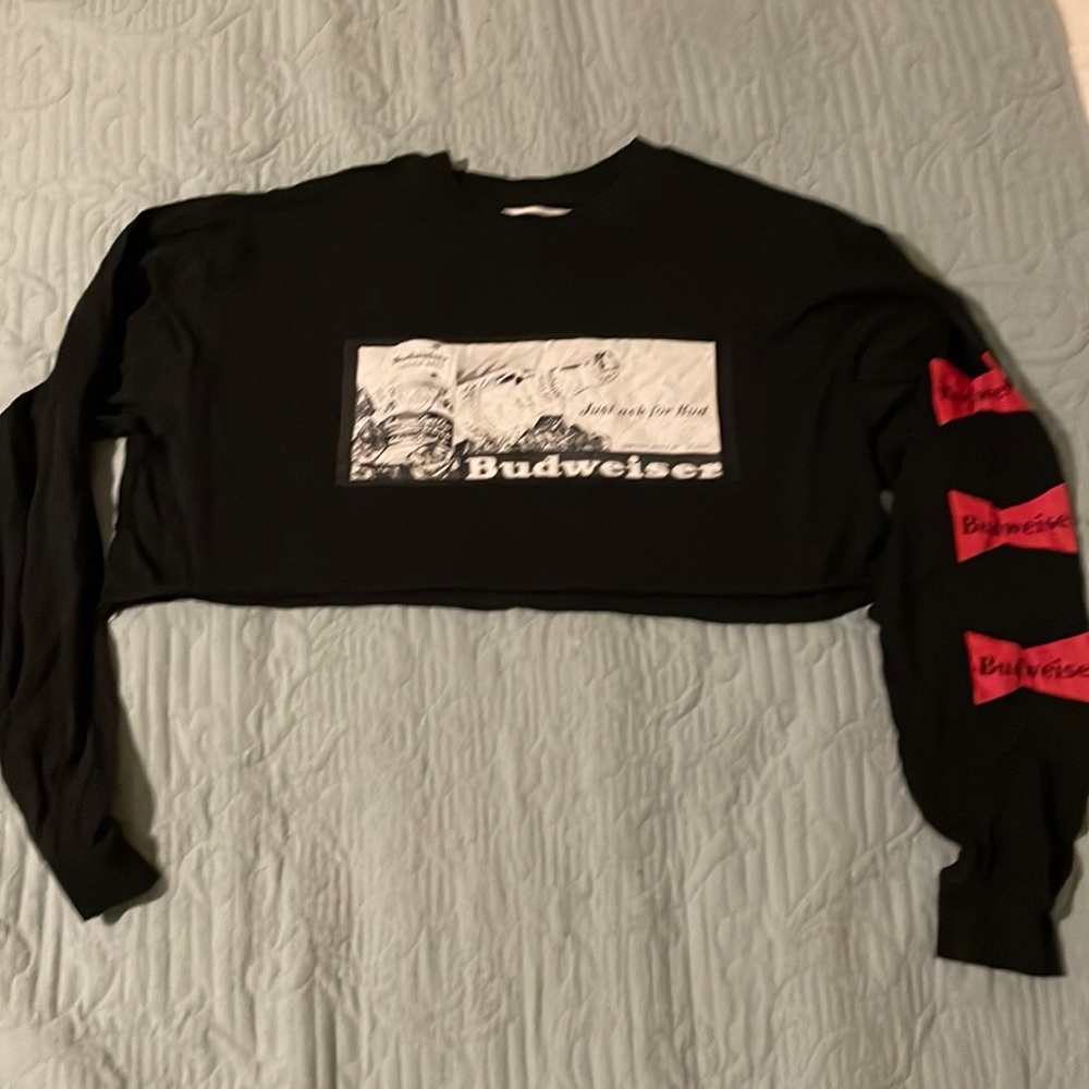 Budweiser by PacSun Long Sleeve Crop Top - Size Large